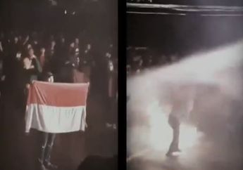 Seorang Mahasiswa di Bandung Jadi Sasaran Empuk Water Cannon Aparat, Tetap Kena Tembak Meski Sudah Bentangkan Bendera Merah Putih