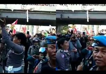 Viral, Goyangan Anggota Polwan Dapat Apresiasi Massa Demo Mahasiswa di Makassar, Netizen: Lha Gini Kan Adem