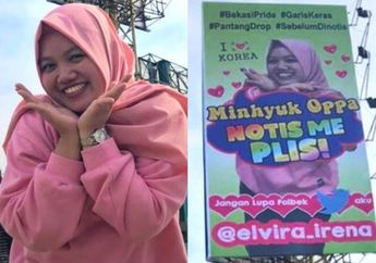 Niat Banget, Fans dari Bekasi Ini Pasang Billboard Demi di-Notice 'Minhyuk Oppa'!