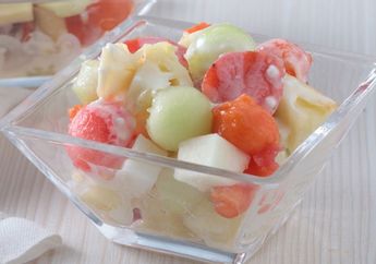 Salad Buah Mudah Disajikan Untuk Dessert Dengan Resep Salad Buah Yoghurt Orange