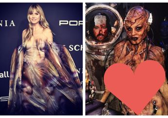 Berubah Jadi Alien Menyeramkan di Pesta Halloween, Supermodel Cantik Heidi Klum Rela Dipermak Hingga 13 Jam!