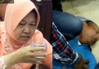 Seorang Wartawan Kesurupan di Depan Tri Rismaharini, Walikota Surabaya Komat Kamit Baca Doa hingga Lakukan Hal Tak Terduga: Mana Minum!