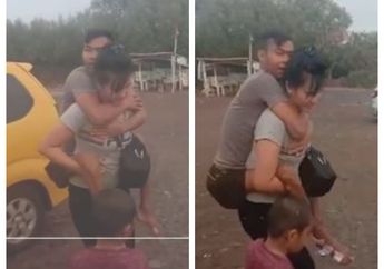 Perjuangan Seorang Istri Gendong Suaminya yang Anggota Brimob Kemanapun Agar Bisa Sembuh, Netizen: Ya Allah, Semoga Surga Untuk Mereka