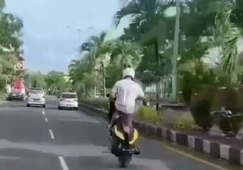 Bule Lakukan Aksi Terlarang di Jalan Raya Pakai Skutik Aerox, Polisi Bali Sampai Blusukan Buru Motor Pelaku