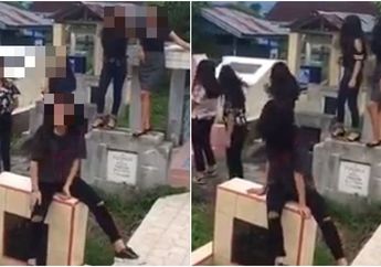 Asyik Joget Sambil Kibas-kibas Rambut di Kuburan Sampai Naik ke Atas Nisan, Sekelompok ABG Ini Ramai Dihujat Netizen: Kesurupan Kapok Lu!