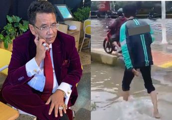 Viral Video Driver Ojek Online Terperosok di Dalam Lubang yang Tertutup Genangan, Hotman Paris Lontarkan Komentar Menohok, Sindir Siapa?
