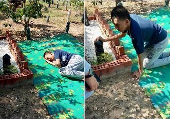 Rindu Almarhum Ayah, Bocah Penyandang Autisme Ini Selalu Tiduran di Samping Makam Ayahnya Tiap Hari Jumat