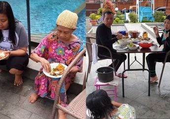 Bagaikan Bumi dan Langit, Majikannya Makan Enak di Atas Kursi, ART Ayu Ting-ting Pasrah Nikmati Santapan sambil Jongkok dan Duduk di Emperan, Netizen Murka: Angkuh Banget nih Orang!