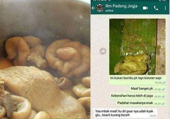 MENJIJIKAN BANGET, Pelanggan Ini Makan Nasi Padang dengan Lauk Usus Berisi Kotoran Sapi! Pemilik Restoran Malah Ucapkan Hal Tak Terduga Ini