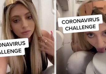 Viral Video Tik Tok Wanita Jilat Toilet Pesawat untuk 'Tantangan Virus Corona', Alasan di Balik Aksinya Itu Sungguh Tak Lazim!