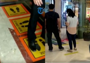Tak Boleh Asal Menaiki Lift, Pengunjung Sun Plaza Medan Harus Berdiri di Atas Stiker dan Tidak Berhadapan untuk Mencegah Penyebaran Virus Corona
