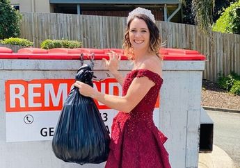 Kelakuan Unik Emak-emak Selama Corona, Dandan Cetar Pakai Gaun dan Tiara Hanya untuk Keluar Buang Sampah!