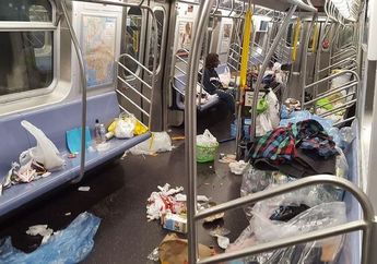 Sampah Bertebaran dan Orang-orang Tidur Seenaknya, Video Ini Tunjukkan Suasana Suram Gerbong-gerbong Kereta Bawah Tanah di AS yang 'Dibajak' para Tunawisma Selama Pandemi Corona