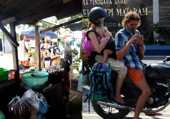 Tanpa Alas Kaki dan Gendong Bayi Mungil, Pasangan Bule Rusia Ini Tertangkap Kamera Ngamen di Pasar Basah Lombok. Begini Nasib Akhir Mereka Setelah Diamankan Imigrasi