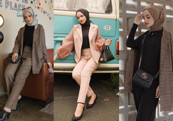 Inspirasi Foto OOTD Hijab #DiRumahAja dengan Blazer Keren Ini!