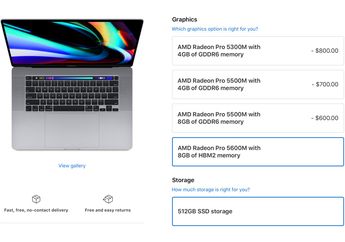 Apple Tambah Custom Order GPU AMD Radeon Pro 5600M di MacBook Pro 16 inci