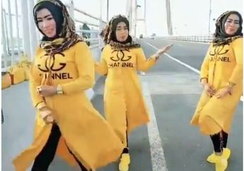 Jogat-joget Manja Bak Penari India di Jembatan Suramadu, 3 Emak-emak Viral Ini Jadi Buruan Polisi, Warganet: 'Daripada Diserempet Truk!'
