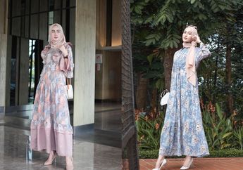 3 Inspirasi Dress Hijab Floral Kekinian Buat Musim Hujan. Anggun!