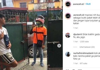 Pose Terima Paket Layaknya Model Difoto Oleh Kurir Tengah Viral di Medsos