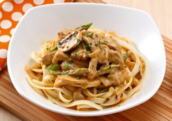 Resep Fettuccini Beef Stroganoff Enak, Olahan Pasta Spesial Untuk Pagi Ini