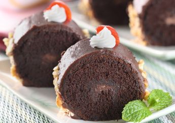Resep Bolu Gulung Mini Double Cokelat Enak, Untuk Hidangan Saat Valentine yang Nikmatnya Double