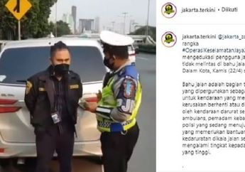Pengemudi Diceramahi Polisi Gegara Berhenti di Bahu Jalan Tol, Ingat Lagi Fungsinya