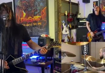 Video Aksi Stevi Item 'DeadSquad' Jamming Online Bareng Drummer Sepultura: Apa Gue Main Gitar Sambil Nyanyi Aja Ya?