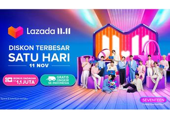 Lazada 11.11 Bikin Kamu Bahagia Seharian, Diskon Terbesar Satu Hari, Bonus Dadakan Hingga Rp 1,1 Juta dan Harga Super Low!