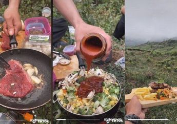 Pendaki Ini Masak Steak di Gunung, Ngaku Mau Masak Makanan Fancy