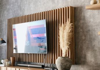 Estetik dengan Penggunaan Kayu Multipleks pada TV di Hunian Bergaya Skandinavia - Homuliving