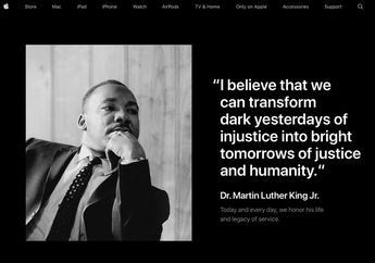 Web Apple.com dan Cuitan Tim Cook Peringati Hari Martin Luther King
