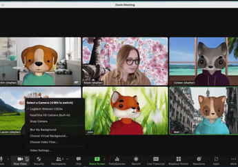 Zoom Luncurkan Fitur Avatar, Bisa Ubah Wajah Jadi Hewan Lucu!