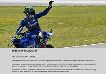 Suzuki Resmi Umumkan Mundur dari MotoGP Akhir Musim 2022, Sedih Banget!