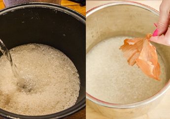 Bukan Dibuang Malah Diletakkan Dalam Rice Cooker, Wanita ini Sukses Bikin Kagum Satu Komplek Setelah Masak Nasi Ditambah Kulit Bawang Bombay