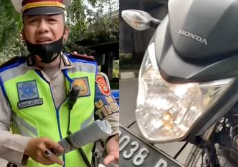 Tak Nyalakan Lampu Jauh Saat Siang Hari, Polisi dan Pemotor yang Kena Tilang Ini Berdebat di Pinggir Jalan, Netizen: Pakai Lampu Stadion Aja