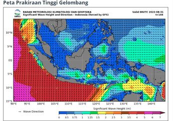 Peringatan Dini Gelombang Tinggi BMKG: Wilayah Perairan Indonesia Selama 7 hari ke Depan