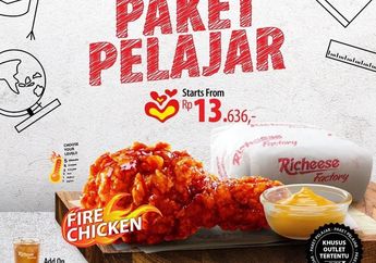 Promo Richeese Factory, Belanja Paket Pelajar Mulai Rp13 Ribuan