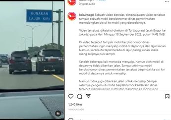 Viral Aksi Nekat Koboi Pengendara Mobil Dinas Todong Senjata Api di Jalan Tol Jagorawi, Warganet: Mati Segan, Hidup Tak Mau