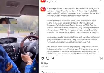Viral! Diduga Gasak Uang Rp 350 Juta, Aksi Nekat Perampokan di Jalinsum Musi Rawas Terekam Ibu-ibu PNS, Warganet: Rakyat Makin Tercekik