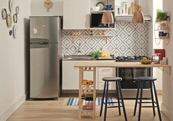 Foto Desain Dapur Kecil Berubah Total, Anti Sempit dan Multifungsi Karena Meja Bar Minimalis