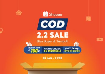 Belanja Online di Shopee COD 2.2 Sale, Ada Voucher Kilat Rp100.000