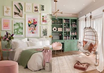 4 Cara Mix and Match Warna Hijau Sage dan Pink di Ruangan