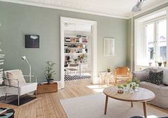 Padu Padan Warna Hijau Sage di Interior Bergaya Skandinavia