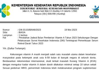 Tahun Ini Jadwal Pemberian Vitamin A Mundur ke Oktober 2023, Ini Alasannya