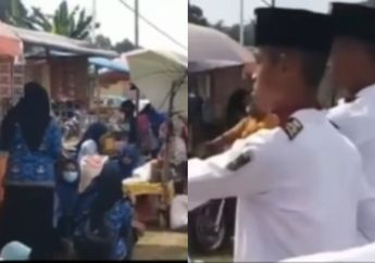 MIRIS! Puluhan ASN Neduh hingga Leyeh-leyeh saat Upacara Peringatan Kemerdekaan RI Berlangsung, Kocar-kacir saat Ditanya Hal Ini