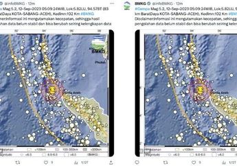 BMKG Terus Pantau Situasi Gempa Aceh 12 September 2023, M 5,2 Ini Titik Penyebab Gempa