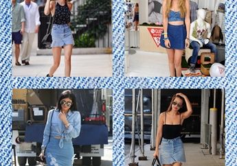 9 Inspirasi Memakai Rok Jeans Gaya Feminin Ala Hadid dan Jenner