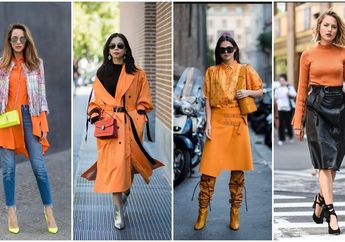 Inspirasi Tampil Stylish dengan Paduan Busana Warna Oranye Tangerine dari Fashion Blogger Dunia