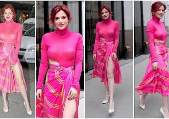 Biasa Tampil Tomboi, Bella Thorne Kenakan Busana Feminin Seksi dengan Nuansa Pink