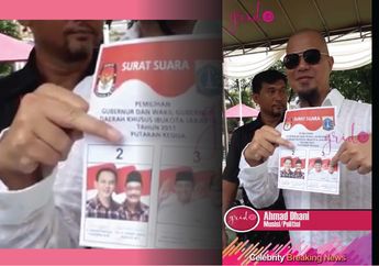 Sambil Tersenyum di TPS Ahmad Dhani Acungkan Jari Tengahnya